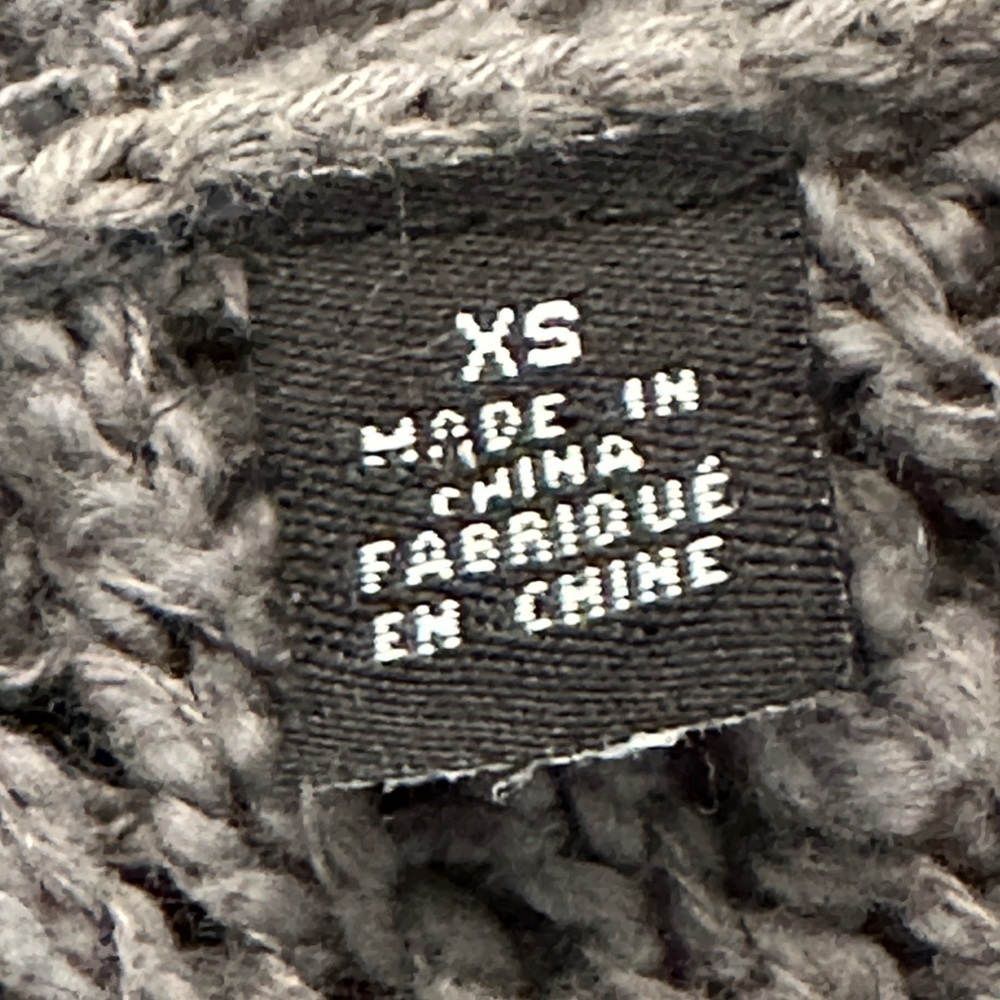 Anthro Knitted & Knotted Charcoal Pocket Cotton Blend Open Front Cardigan XS - Picture 9 of 10
